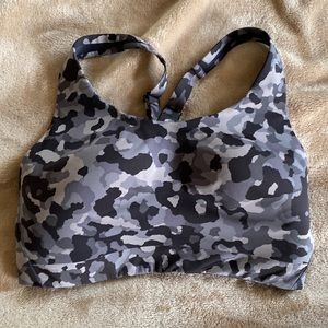 Athleta Black Camo Advance Sport High Impact Bra 32DD